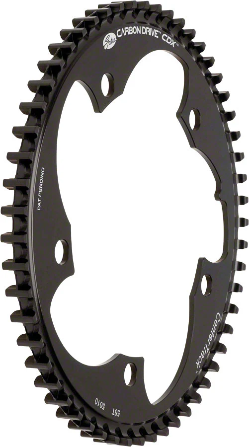 Gates Carbon Drive CDX CenterTrack Front Belt Drive Ring - 55t 5-Bolt 130mm BCD BLK
