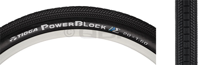 Tioga PowerBlock Tire - 20 x 1.6 Clincher Wire Black 60tpi