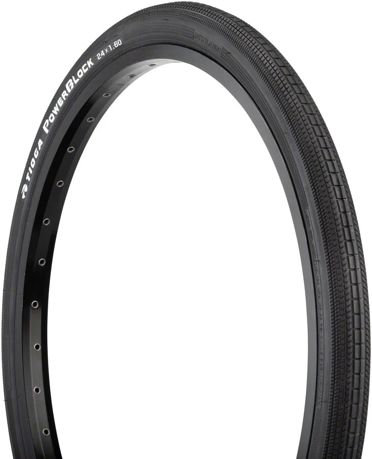 Tioga PowerBlock Tire - 24 x 1.6 Clincher Wire Black 60tpi